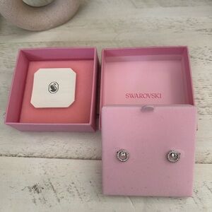 Swarovski Creativity Circle Silver Crystal Stud Earrings